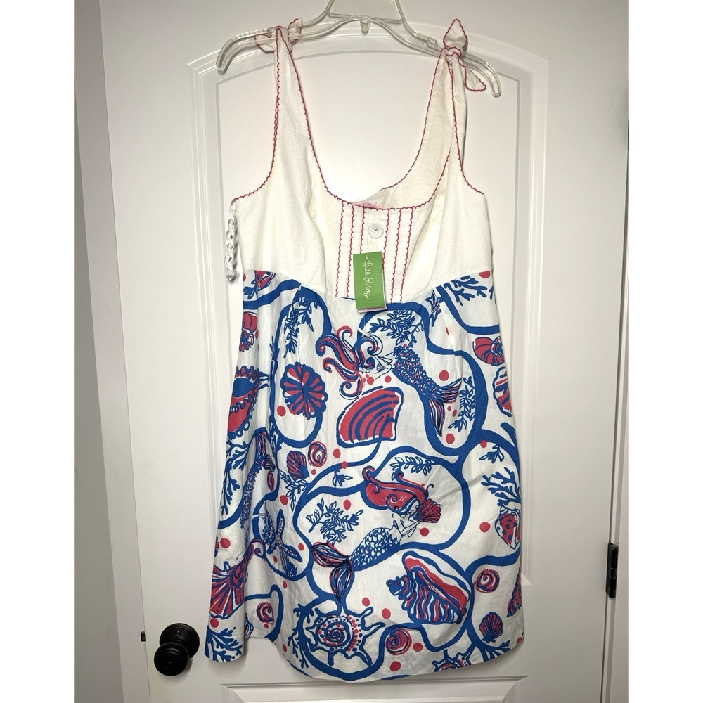 Lilly‎ Pulitzer Dress Womens 12 Blayne Dress Blue Mermaid Scales Tails NWT $198